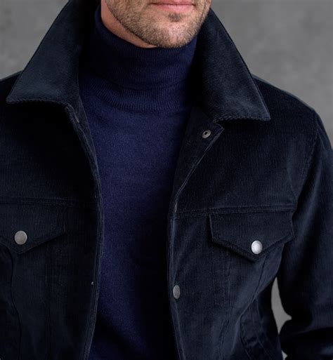 Lafayette Navy Blue Corduroy Trucker Jacket By Proper Cloth