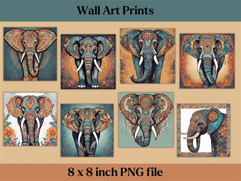 Elephant Print Collage Elephant Wall Art Print Elephant Ts Etsy