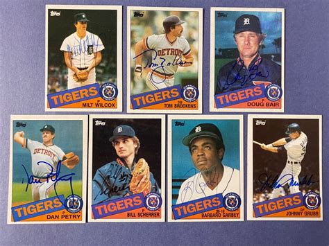 1985 Topps Detroit Tigers Signed Cards—sparky Gibson Bergman Parrish