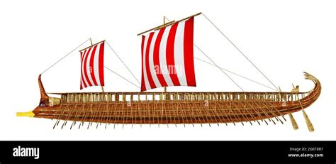 Ancient Greek warship isolated on white background Stock Photo - Alamy