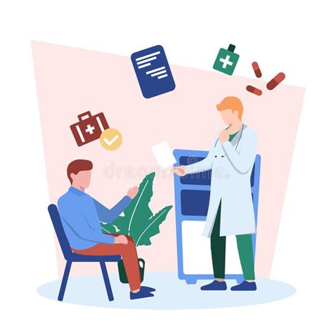 Patient Visit Doctor For Medical Health Consultation Flat Illustration