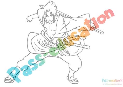 Coloriage gratuit sasuke pour enfants téléchargez et imprimez en pdf