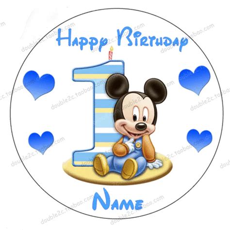 Oblea De Papel Para Pastel De Bodas Con Nombre 8 Mickey Festa