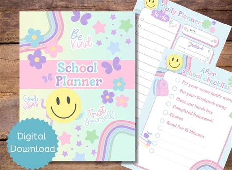 School Planner, School Planner for Kids, Planner, Digital Planner, Back ...