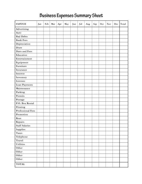 small business expense spreadsheet template free — db-excel.com