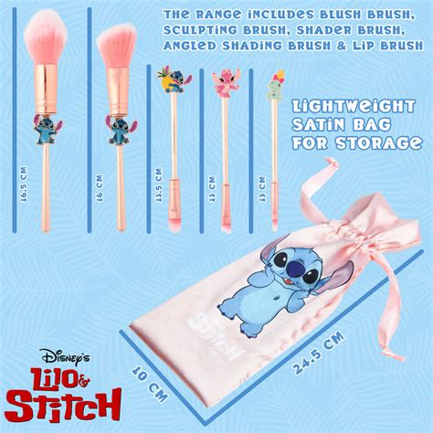 Disney Stitch Makeup Brush Set For Women Pink For Sale