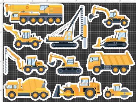 Construction Truck Stickers Waterproof No Mess Peel & - Etsy