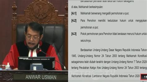 Tok Gugatan Batas Usia Capres Cawapres Ditolak Mk