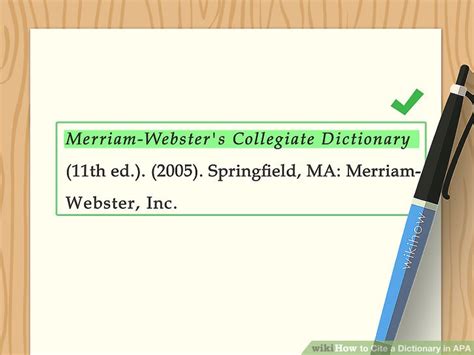 4 Ways To Cite A Dictionary In Apa Wikihow