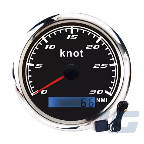 W Pro Series 85mm Black Face Aftermarket Marine Gauge 30 KNOT