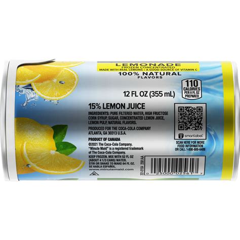 Minute Maid Frozen Lemon Juice Nutrition Facts Besto Blog