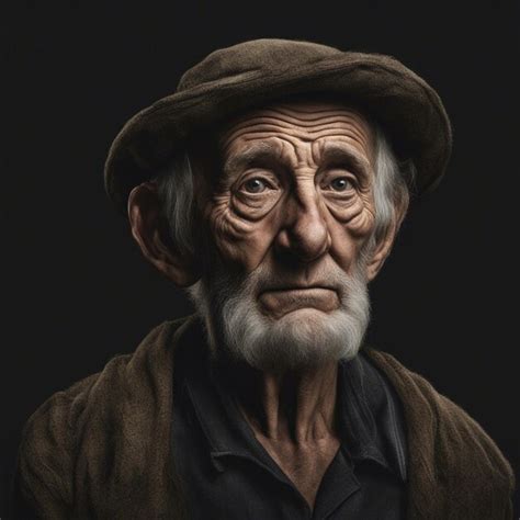 Premium Photo A Hyper Realistic Old Man Portrait Isolated On Dark