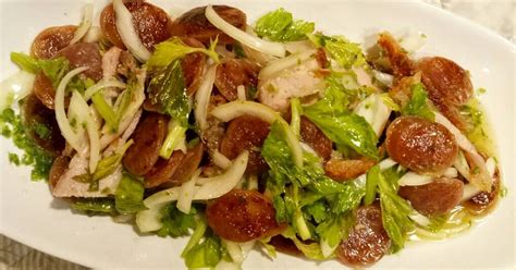 Resep Chinese BBQ Pork Sausages In Spicy Salad Ala THAI Oleh Finny