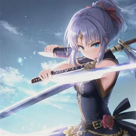 White Hair Samurai Girl With Two Masamune Katana We Openart