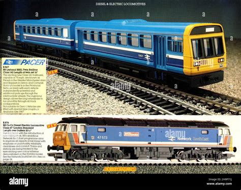 Page of a 1987 Hornby model railway catalogue featuring Pacer trains ...