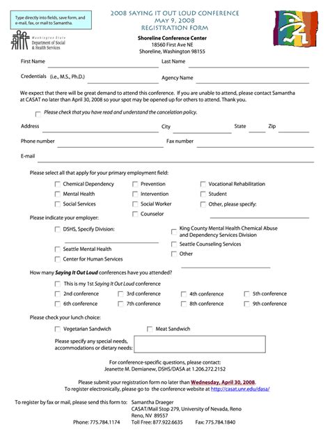 Fillable Online Casat Unr 2009Chaperone Form Indd Fax Email Print