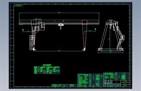 10吨14米门吊总图autocad 2004模型图纸下载 懒石网