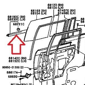 TOYOTA LAND CRUISER 80 SERIES REAR DOOR GLASS OUTER WEATHERSTRIP ASSY