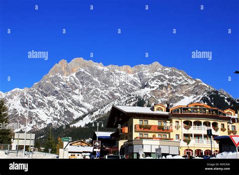 winter landscape in Austria Alps, snow sun and Snowy winter scene Stock ...