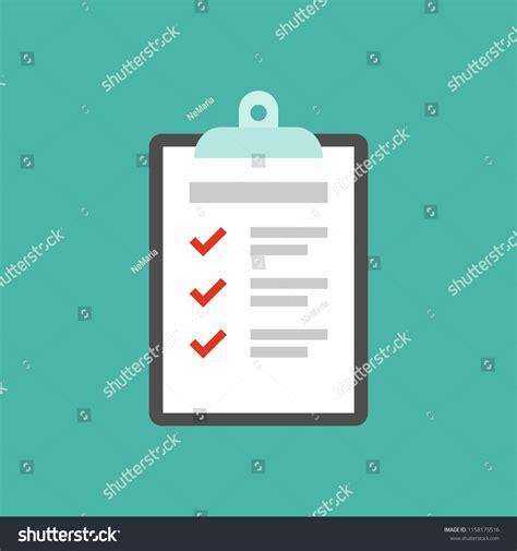 Todo Check List Ticks Points Clipboard 库存矢量图免版税1158175516 Shutterstock