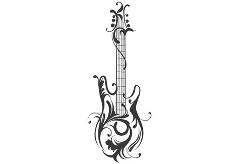 Floral Electric Guitar Wall Decal Easy Decals