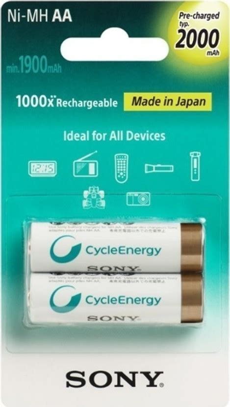 Sony Cycle Energy Επαναφορτιζόμενες Μπαταρίες AA Ni MH 2000mAh 1 2V