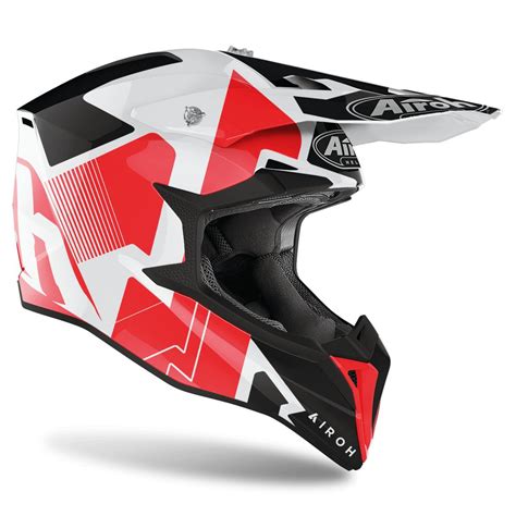 Casque Cross Airoh Wraap Raze Red Gloss Casco Cross