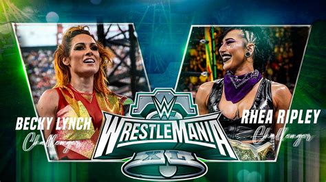 Wrestlemania 40 Becky Lynch Vs Rhea Ripley Poster By Rolexdesigns On