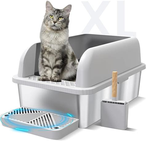 Amazon Suzzipaws Enclosed Stainless Steel Cat Litter Box With Lid