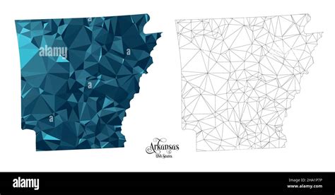 Low Poly Map Of Arkansas State Usa Polygonal Shape Vector Illustration On White Background