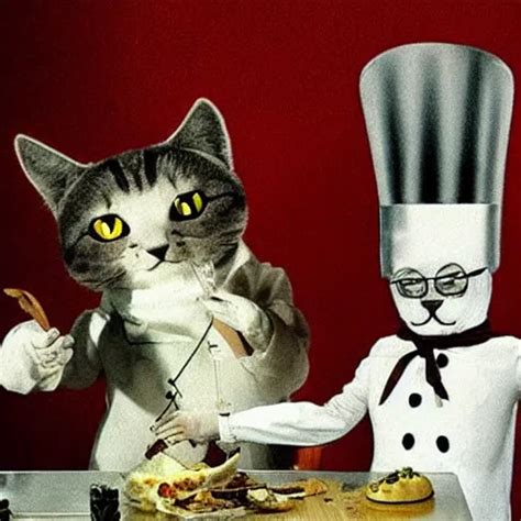 Anthropomorphic Cats Chef Competing At The Masterchef Stable Diffusion