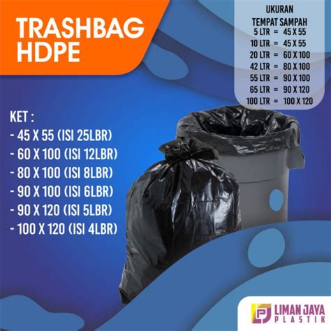 Jual Trash Bag Kantong Sampah Hitam Uk 40x60 45x55 50x75 60x100 80x100