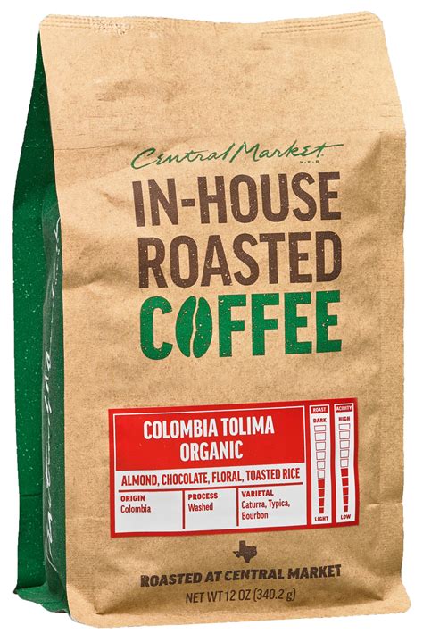 Central Market In-House Roasted Organic Colombia Tolima Coffee, 12 oz
