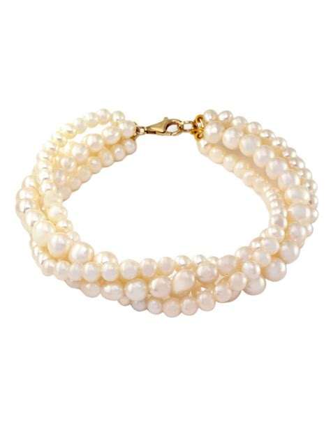 Lyst Effy 14kt Yellow Gold Freshwater Pearl Tennis Bracelet In White