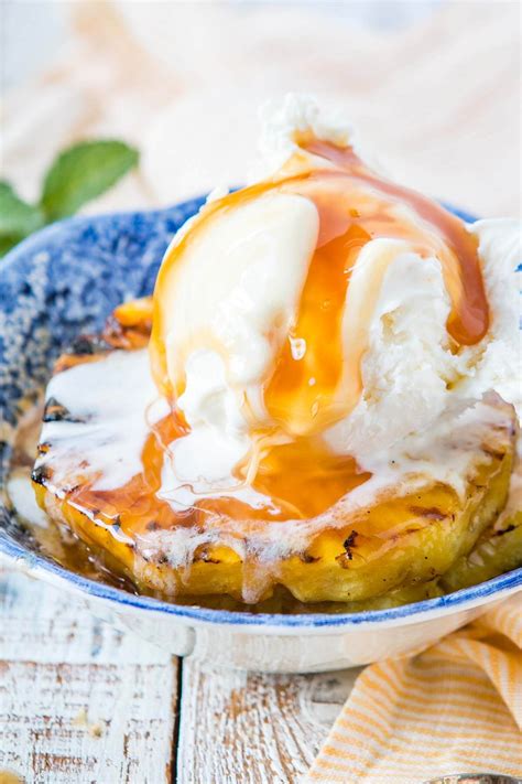 Brown Sugar Grilled Pineapple Sundaes - Oh Sweet Basil