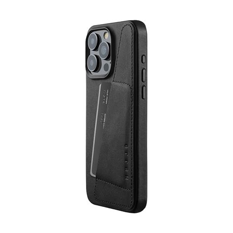 Mujjo Full Leather Wallet Case For Iphone 15 Pro Max Black Megamac