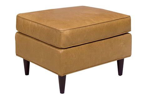 Chet Designer Style Mid Century Modern Leather Ottoman