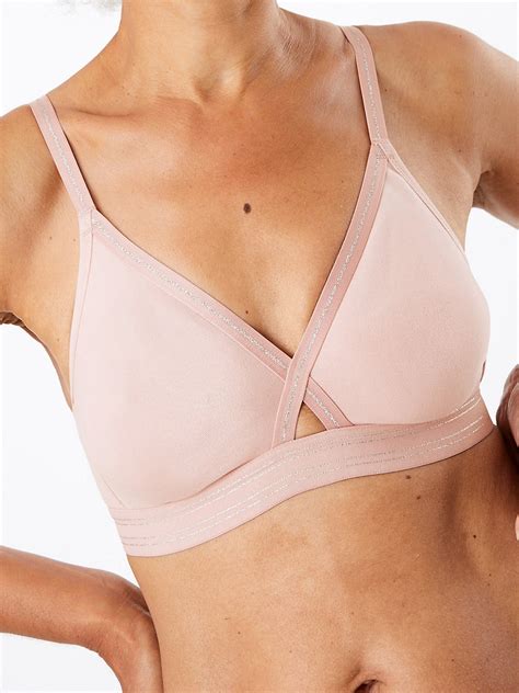 Marks And Spencer M Med Pink Flexifit Non Wired Crossover Bralet