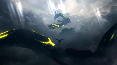 Rayquaza Flying In The Clouds Pokemon Live Wallpaper Moewalls