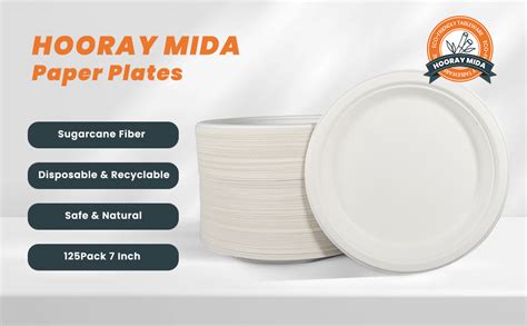 Amazon Hooray Mida Compostable Inch Paper Plates Pack