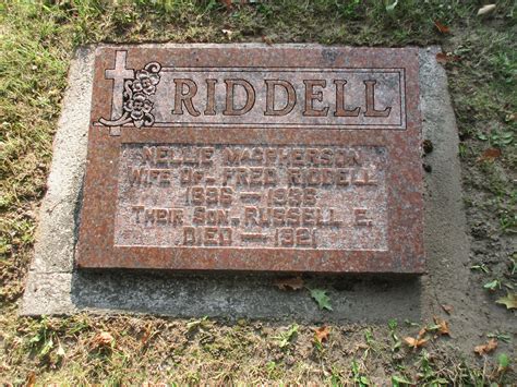 Nellie Irene MacPherson Riddell 1896 1936 Find A Grave Memorial