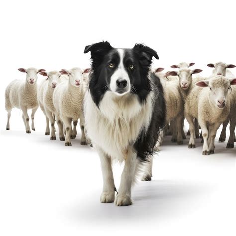 Premium AI Image | Border Collie Herding Sheep