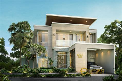 Desain Rumah Modern Tropis 2 Lantai Bapak Okov di Palembang