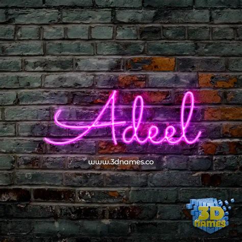 Preview Of Pink Neon 3d Name For Adeel