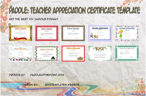 Teacher Appreciation Certificates Printable