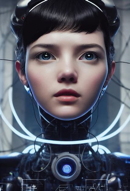 Premium Photo | Portrait of a futuristic female robot An artistic ...