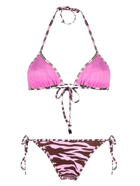 The Attico Zebra Print Bikini Farfetch