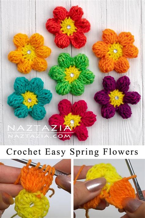 How to Crochet Easy Spring Flower - Naztazia