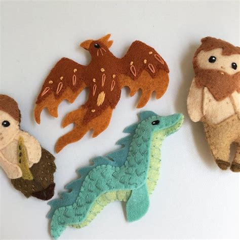 Mythical Creatures Felt Animals Plush Sewing Pattern Set 3 Etsy