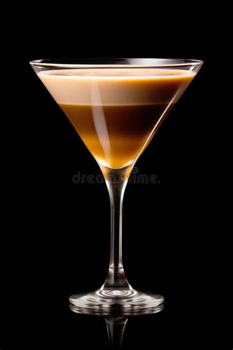 Cóctel Espresso Martini Aislado En Fondo Negro Cóctel Con Vodka Café